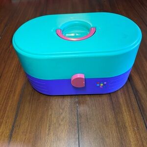Caboodles Vintage 80s/90s 3 Tier Makeup Case with Mirror Teal/Purple/Brick 2640